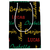 Black Modern eenvoudige unieke typografie aangepas Medium Cadeauzakje (Voorkant)