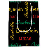 Black Modern eenvoudige unieke typografie aangepas Medium Cadeauzakje (Achterkant)