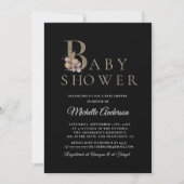 Black Modern Elegant Baby shower Invitation Kaart (Voorkant)