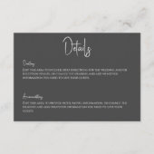 Black Modern Elegant Minimal Details Kaart (Voorkant)