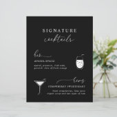 Black Modern Elegant Signature Cocktails Sign (Staand voorkant)
