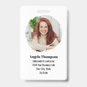 Black Modern Employee Photo QR Code Badge (Front)
