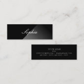 Black Modern en Abstract Mini Visitekaartje (Voorkant / Achterkant)