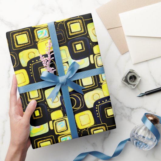 Black | Modern faux glitter & opaal inpakpapier (Geschenken)