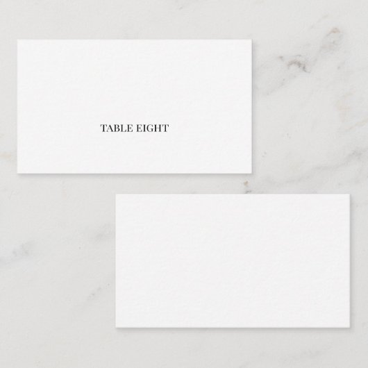 Black Modern Font White Plaatskaartje (Voorkant / Achterkant)