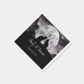 Black Modern Halloween Wedding Verloving Aangepast Servet (Hoek)