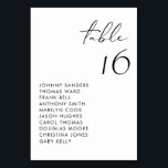 Black Modern Handgeschreven Manuscript Wedding Kaart<br><div class="desc">De moderne kaart van lijstaantallen met zwart handgeschreven manuscript en minimalistische typografie. Personaliseer u door uw gegevens toe te voegen. Deze moderne tabelkaart is perfect voor bruiloften,  vrijgezellenfeesten,  baby showers en andere evenementen.</div>