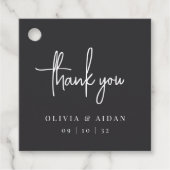 Black Modern Handgeschreven Manuscript Weduwen Dan Bedankjes Labels (Voorkant)
