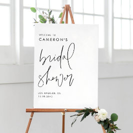 Black Modern Handwritten Script Bridal Shower Poster