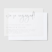 Black Modern Handwritten Script Engagement Party Vellum Uitnodigingen (Offset)