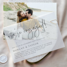 Black Modern Handwritten Script Engagement Party