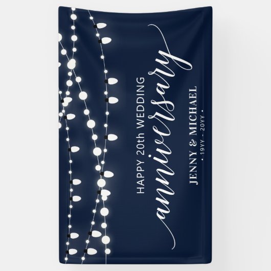 Black Modern Happy 10th Wedding Jubileum Banner (Verticaal)