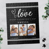 Black Modern Happy Valentine's Photo Collage Legpuzzel