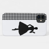Black Modern Houndstooth met Mode Silhouette Case-Mate iPhone Case (Achterkant (horizontaal))