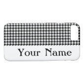 Black Modern Houndstooth met naam Case-Mate iPhone Case (Achterkant (Horizontaal))