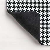 Black Modern Houndstooth met naam Muismat (Hoek)
