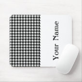 Black Modern Houndstooth met naam Muismat (Met muis)