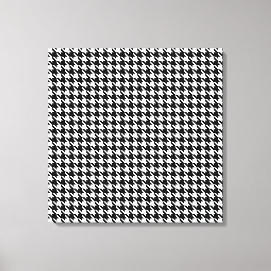 Black Modern Houndstooth op Emporiomoffa Canvas Afdruk (Voorkant)