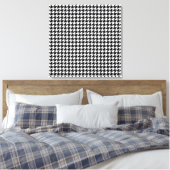 Black Modern Houndstooth op Emporiomoffa Canvas Afdruk (Insitu (Slaapkamer))