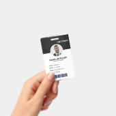 Black Modern ID Identification Card Photo Badge (Handheld)
