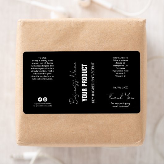 Black Modern Jar Labels (Insitu)