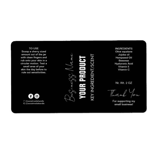 Black Modern Jar Labels (Voorkant)