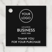 Black Modern Logo Hartelijk dank voor uw aankoop Bedankjes Labels (Voorkant)