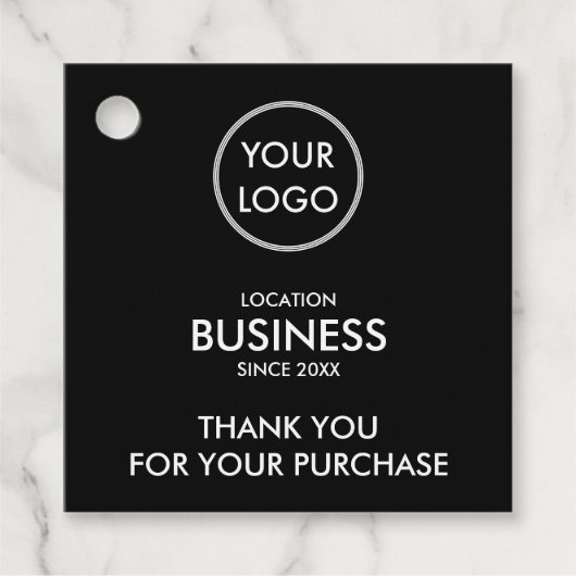 Black Modern Logo Hartelijk dank voor uw aankoop Bedankjes Labels (Voorkant)