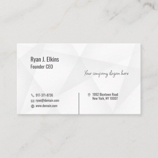 Black Modern Minimal Founder & CEO Visitekaartje (Voorkant)