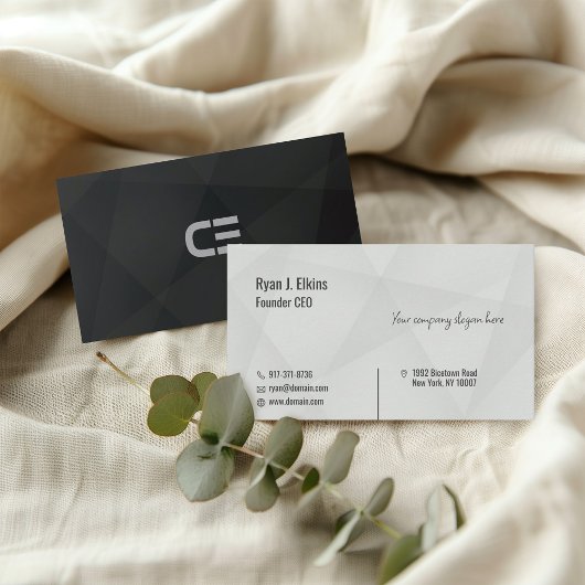 Black Modern Minimal Founder & CEO Visitekaartje