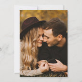 Black Modern Minimal Photo Wedding Kaart (Achterkant)