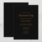 Black Modern minimalist Bachelorette Party Kaart (Voorkant / Achterkant)