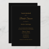 Black Modern Minimalist Bridal Shower-uitnodiging Kaart (Voorkant / Achterkant)