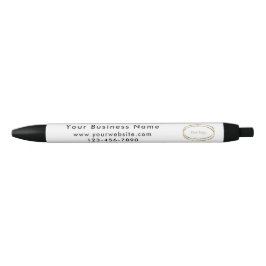 Black Modern Minimalist Business Logo Promotional Zwarte Inkt Pen