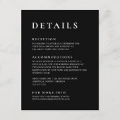 Black Modern Minimalist Elegant Informatiekaartje (Voorkant)
