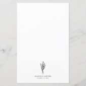 Black Modern minimalist Floral Bouquet-menukaart (Achterkant)