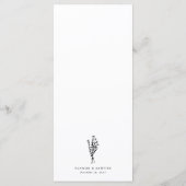Black Modern minimalist Floral Bouquet Wedding Menu (Achterkant)