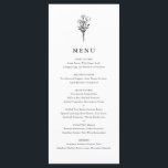 Black Modern minimalist Floral Bouquet Wedding Menu<br><div class="desc">minimalistische trouwmenukaart. Het is voorzien van een zwarte moderne bloemetjeslijnkunst met een instripespatroon. Personaliseer door datum en maaltijdkeus toe te voegen. Deze minimalistische menu-kaart is perfect voor bruiloften,  baby showers,  vrijgezellenfeesten,  verjaardagen en nog veel meer.</div>