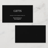 Black Modern Minimalist Gift Registry Informatiekaartje (Voorkant / Achterkant)