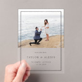 Black Modern Minimalist Lijst Foto Acryl Uitnodigingen (Insitu (Draagbaar))