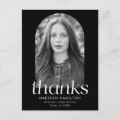 Black Modern Minimalist Photo Afstuderen Hartelijk Briefkaart (Voorkant)