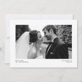 Black Modern minimalist Photo Wedding Elopement Aankondiging (Voorkant)