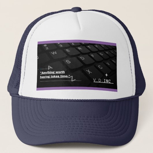 Black Modern minimalist Trucker Pet (Voorkant)