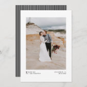 Black Modern minimalist Typography Photo Wedding Bedankkaart (Voorkant / Achterkant)