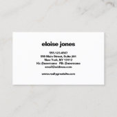 Black Modern minimalist Visitekaartje (Achterkant)