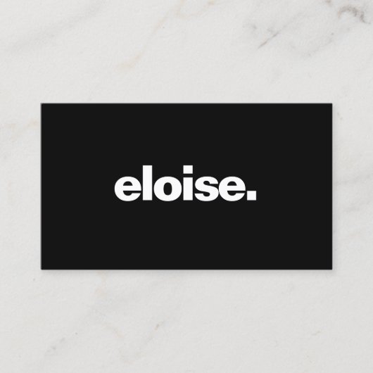 Black Modern minimalist Visitekaartje (Voorkant)
