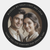 Black Modern Minimalist Wedding Guest Gift Simple Ronde Sticker (Voorkant)