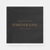 Black Modern minimalist Wedding Napkins Servet (Voorkant)