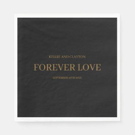 Black Modern minimalist Wedding Napkins Servet