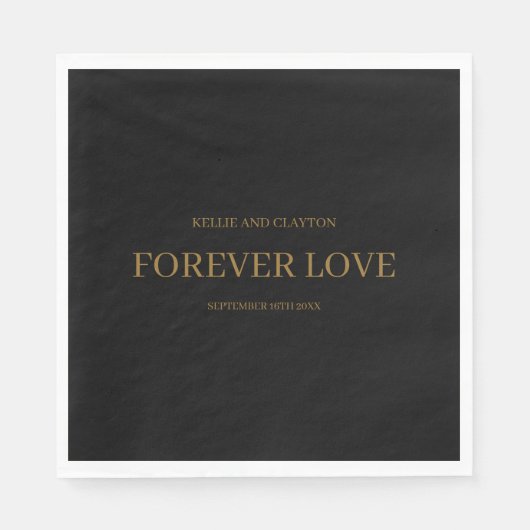 Black Modern minimalist Wedding Napkins Servet (Voorkant)